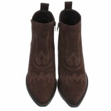 Bruin daimen western-biker enkellaarsje Betsie   _