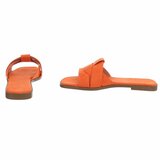 Mules femme Lydie orange en suédine à brides croisées_
