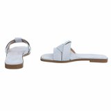 Mules femme Lydie bleu clair en suédine à brides croisées_