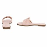 Mules femme Lydie rose en suédine à brides croisées_