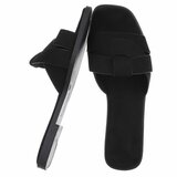 Mules femme Lydie noires en suédine à brides croisées_