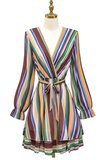 Jolie robe multicolore à rayures_