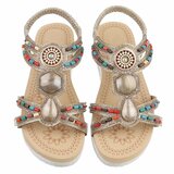 Sandales femme Cedela or avec pierres colorées et bride élastique_