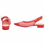 Rode slingback pumps Raphaele met transparant mesh en lage hak_