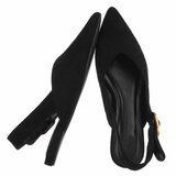 Zwarte suède slingback pumps Celeste met gesp – elegant & comfortabel_