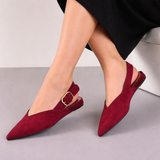 Bordeaux suède slingback pumps Celeste met gesp – elegant & comfortabel_