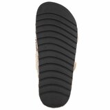 Zwarte plateau slippers Cendi met gesp en borduurdetails_