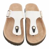 Tongs blanches Karin avec boucle et semelle confortable_