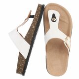 Tongs blanches Karin avec boucle et semelle confortable_