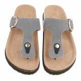 Tongs grises Karin avec boucle et semelle confortable_