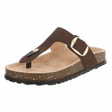 Tongs marron Karin avec boucle et semelle confortable_