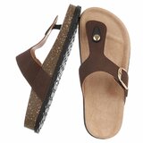 Tongs marron Karin avec boucle et semelle confortable_
