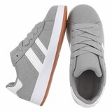 Grijze lage sneaker Hesly met witte strepen_