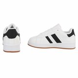 Witte lage sneaker Hesly met zwarte strepen_