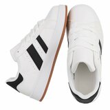 Witte lage sneaker Hesly met zwarte strepen_