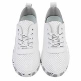 Witte luxe sneakers Pauline met grijs-zwarte accenten_