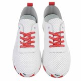 Witte luxe sneakers Pauline met rode accenten_