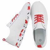 Witte luxe sneakers Pauline met rode accenten_