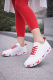 Witte luxe sneakers Pauline met rode accenten_