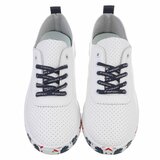 Witte luxe sneakers Pauline met blauw-rode accenten_