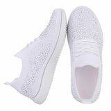 Baskets blanches de luxe Sietske avec strass_