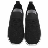 Zwarte luxe sneakers Sietske met strass details_