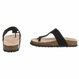 Tongs noires Karin avec boucle et semelle confortable_