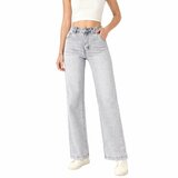 Lichtgrijze high waist jeans met wijde pijp – casual & trendy_