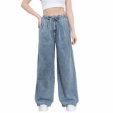 Lichtblauwe wide leg jeans met elastische taille – relaxed & trendy_