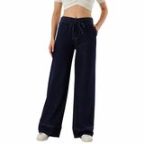 Donkerblauwe wide leg jeans met elastische taille – relaxed & trendy_