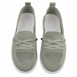 Groene instappers Chanika met sleehak – gebreide dames sneakers_