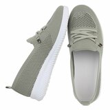 Groene instappers Chanika met sleehak – gebreide dames sneakers_