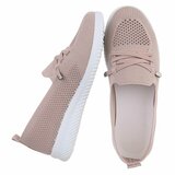 Roze instappers Chanika met sleehak – gebreide dames sneakers_