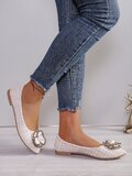 Elegante dames ballerina’s Chantie met parel detail – Beige_