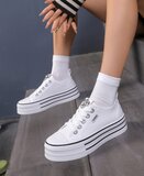 Witte platform sneakers Sharona met strass details_