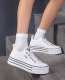 Witte platform sneakers Sharona met strass details_