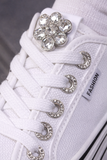 Witte platform sneakers Sharona met strass details_
