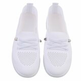 Witte instappers Chanika met sleehak – gebreide dames sneakers_
