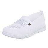 Witte instappers Chanika met sleehak – gebreide dames sneakers_
