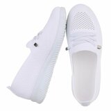 Witte instappers Chanika met sleehak – gebreide dames sneakers_
