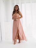 Rose shoulders off maxi jurk _
