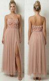 Rose shoulders off maxi jurk _