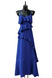 Trendy armloze blauwe maxi jurk _