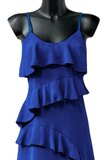 Trendy armloze blauwe maxi jurk _