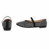 Zwarte ballerina’s  Cedy met strass steentjes en bandje_