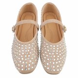 Kaki ballerina’s  Cedy met strass steentjes en bandje_
