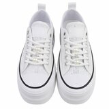 Witte platform sneakers Chanette met parel- en strass details_