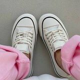 Witte platform sneakers Chanette met parel- en strass details_