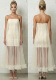 Elegante cream bustier jurk met tulle_