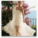 Elegante cream bustier jurk met tulle_